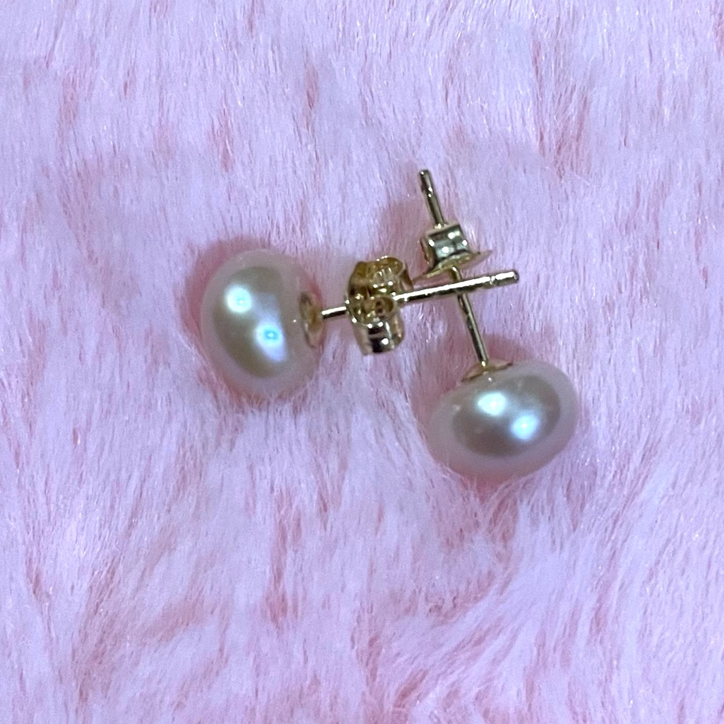 14k Gold Plated Purple South Sea Pearl Stud Earring 75$